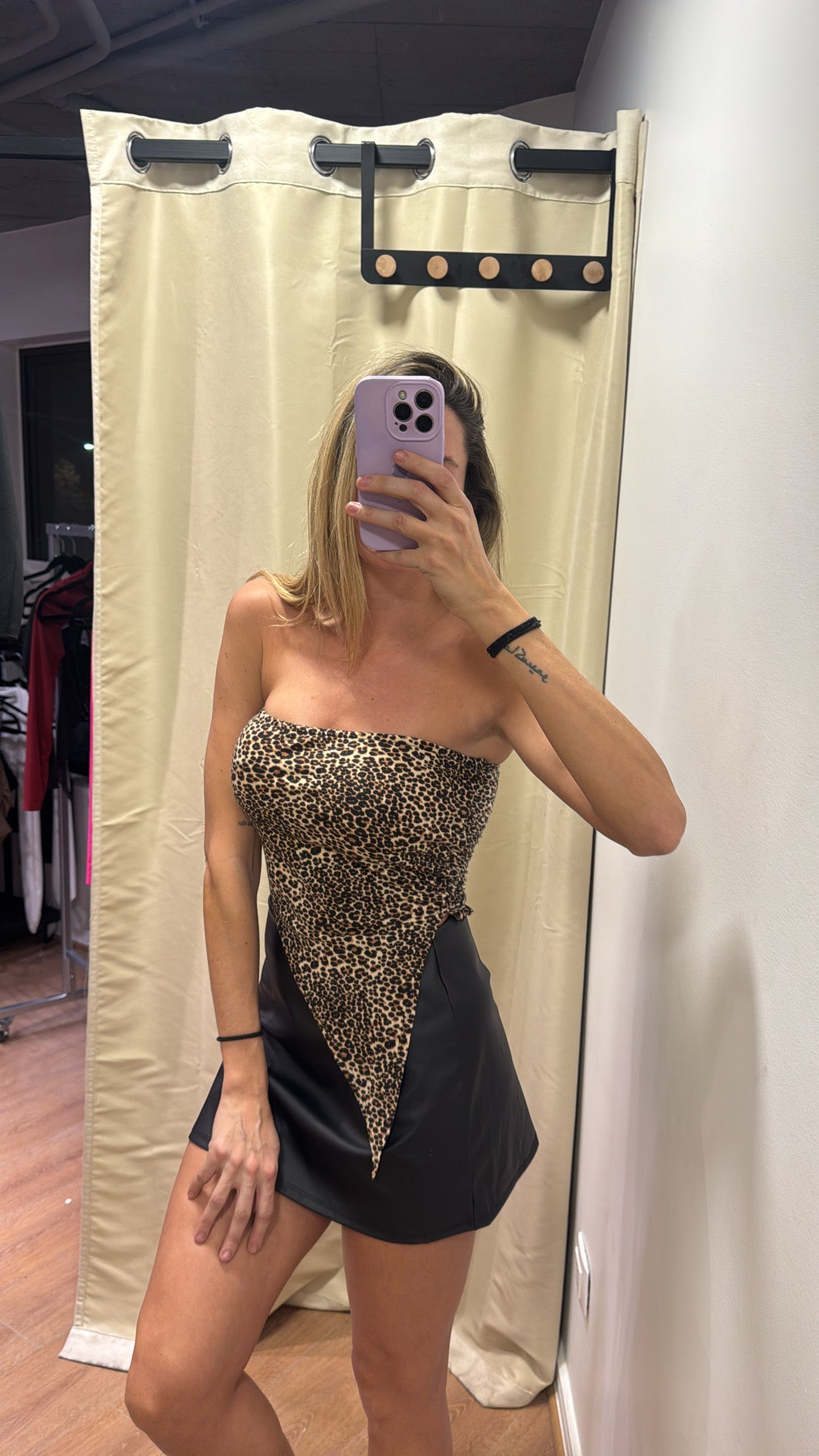 TOP STRAPLESS ANIMAL PRINT