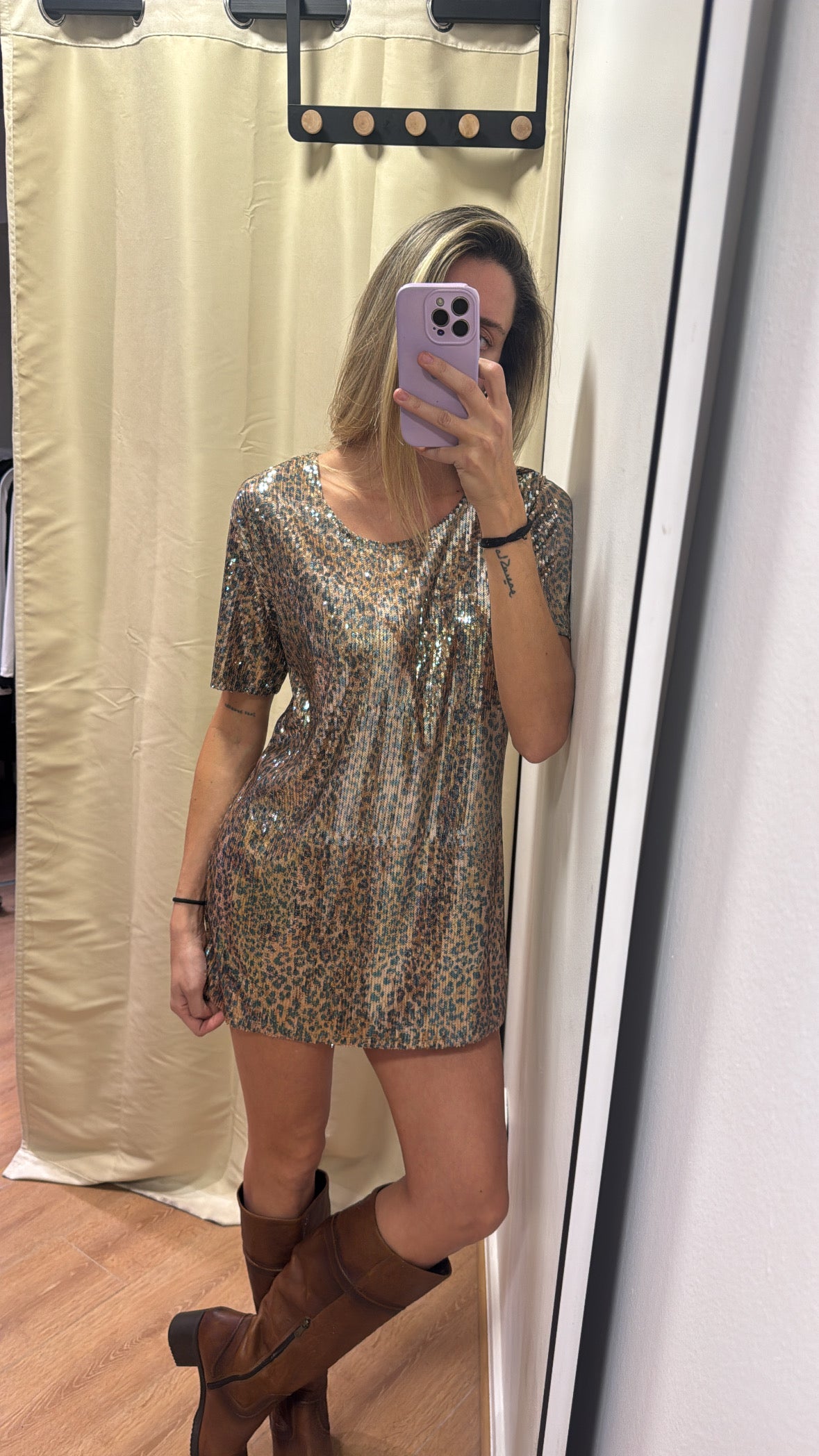 VESTIDO LENTEJUELAS ANIMAL PRINT