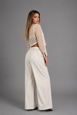 PANTALONES GAMUZA LÍNEAS BLANCO