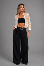 PANTALON GAMUZA LÍNEAS NEGRO