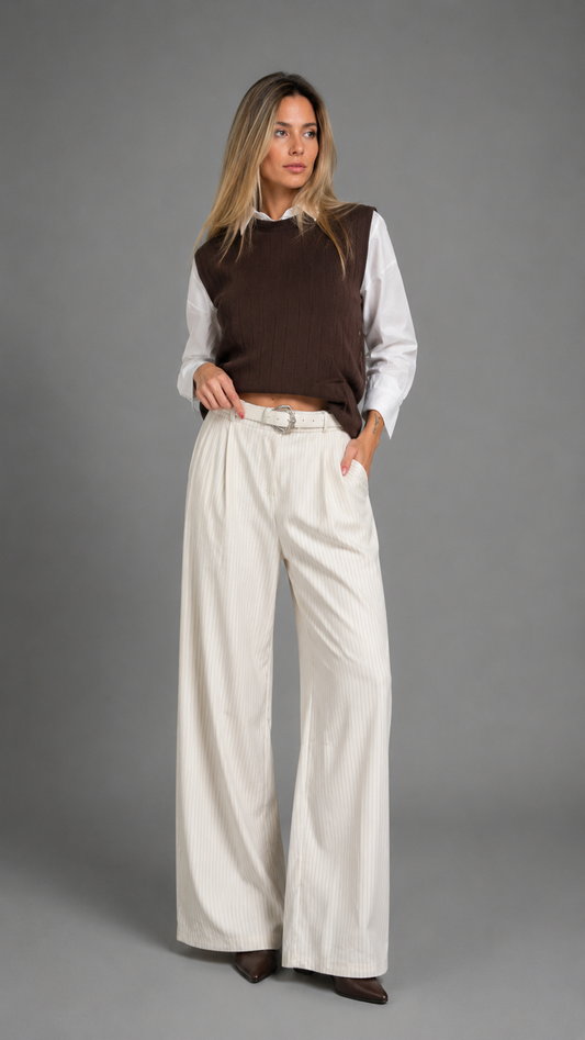 PANTALONES GAMUZA LÍNEAS BLANCO