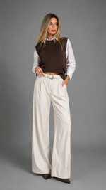 PANTALONES GAMUZA LÍNEAS BLANCO