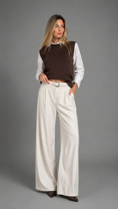 PANTALONES GAMUZA LÍNEAS BLANCO