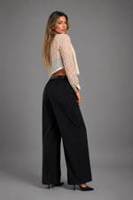 PANTALON GAMUZA LÍNEAS NEGRO