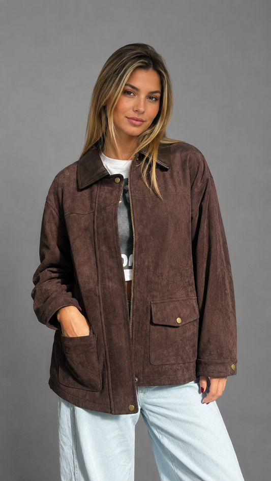 CHAQUETA GAMUZA CAFE