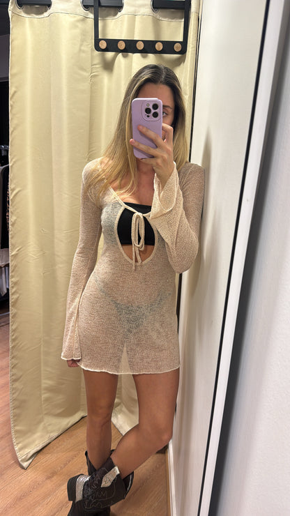 VESTIDO TRANSPARENCIAS BRILLOS