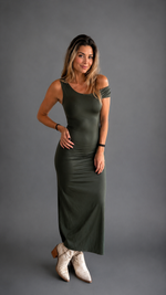 VESTIDO LARGO VERDE